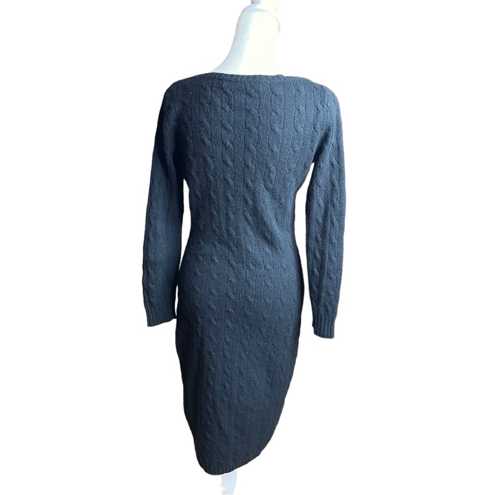 Ralph Lauren black label cashmere cableknit sweater dress size Medium - Picture 3 of 10